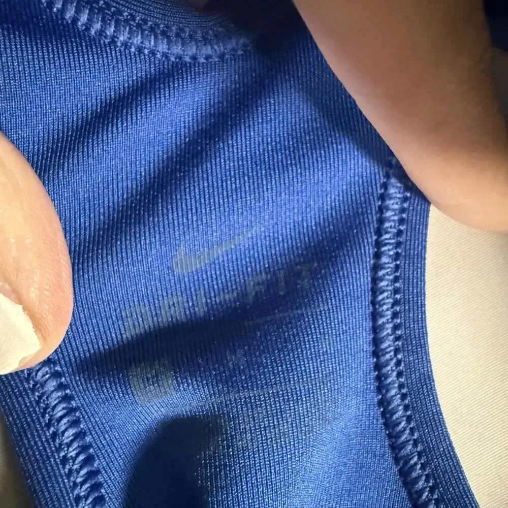 Nike Sports Bra Women's Medium Blue Pullover Center Swoosh Logo